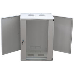 Cabinet Metalic Logilink W09F64G, 9U, Wall Mount, 540 x 460, Glass door, Gri