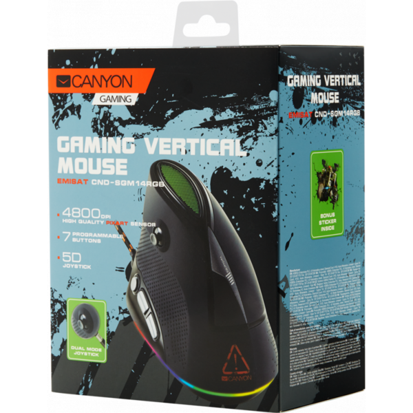 Mouse gaming Canyon Emisat Vertical, USB, Black