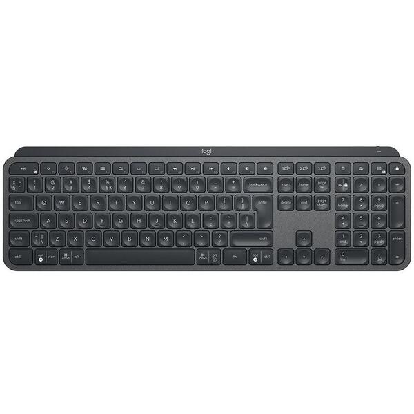 Tastatura Logitech Wireless MX Keys Plus, White LED, USB, Layout US, Graphite