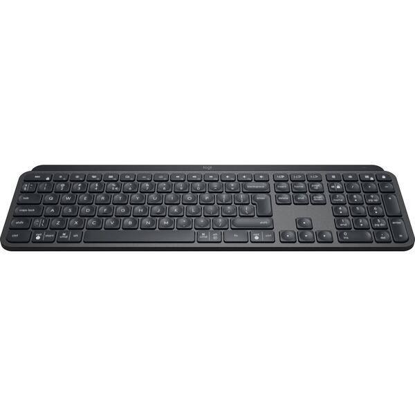 Tastatura Logitech Wireless MX Keys Plus, White LED, USB, Layout US, Graphite