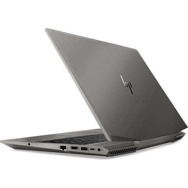 Laptop HP ZBook 15 G6, Intel Core i7-9850H, 15.6" FHD, 16GB RAM, 512GB SSD, nVidia Quadro T1000 4GB, Windows 10 Pro, Grey