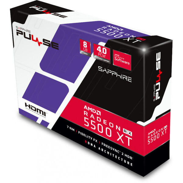 Placa video Sapphire Radeon RX 5500 XT PULSE 8GB GDDR6 128-bit