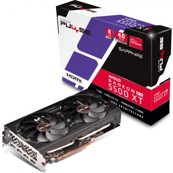 Placa video Sapphire Radeon RX 5500 XT PULSE 8GB GDDR6 128-bit