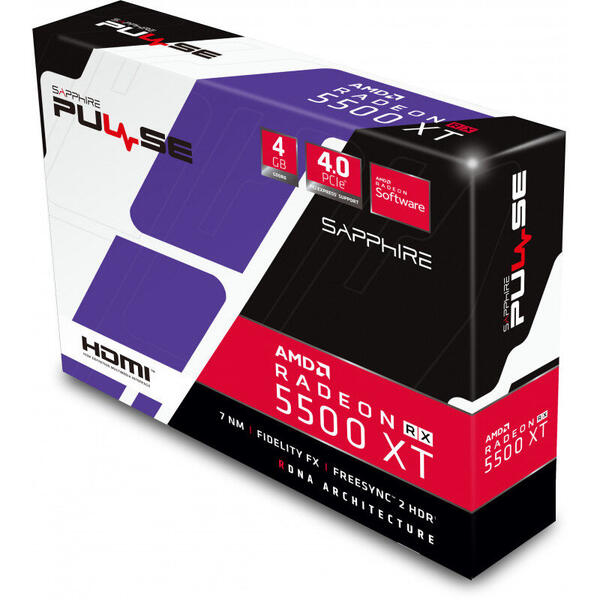 Placa video Sapphire Radeon RX 5500 XT PULSE 4GB GDDR6 128-bit