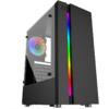 Carcasa Floston Hero RGB, Tempered Glass, MiddleTower, Fara sursa, Negru