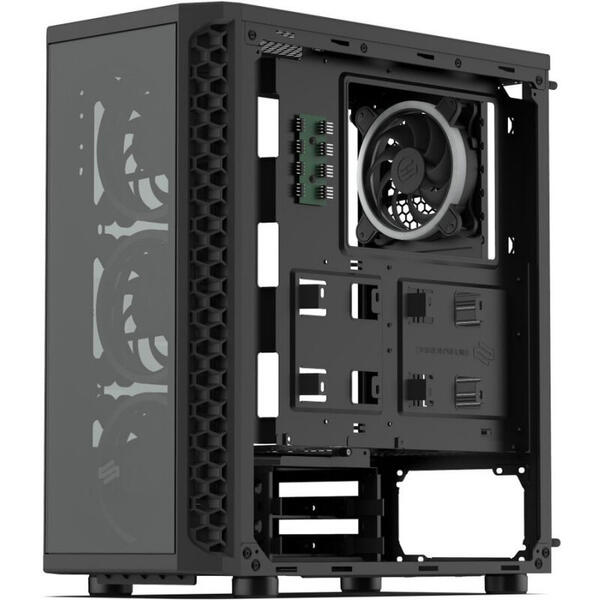 Carcasa Silentium PC Signum SG1X TG RGB, Tempered Glass, MiddleTower, Fara sursa, Negru