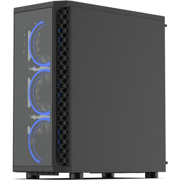 Carcasa Silentium PC Signum SG1X TG RGB, Tempered Glass, MiddleTower, Fara sursa, Negru