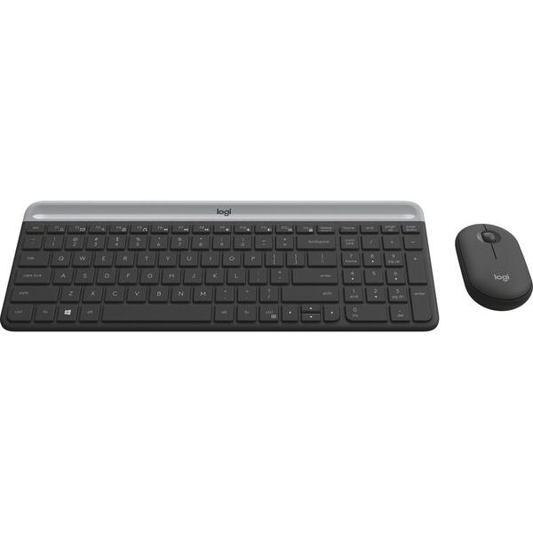 Kit Tastatura si Mouse Logitech Wireless MK470, USB, Graphite