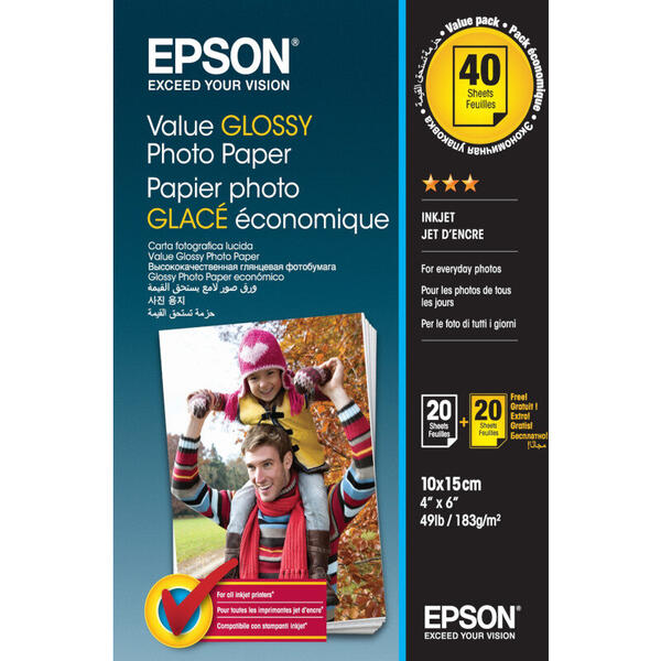 Hartie Foto Epson Photo Glossy 10x15 cm (4x6 inch) 40 coli