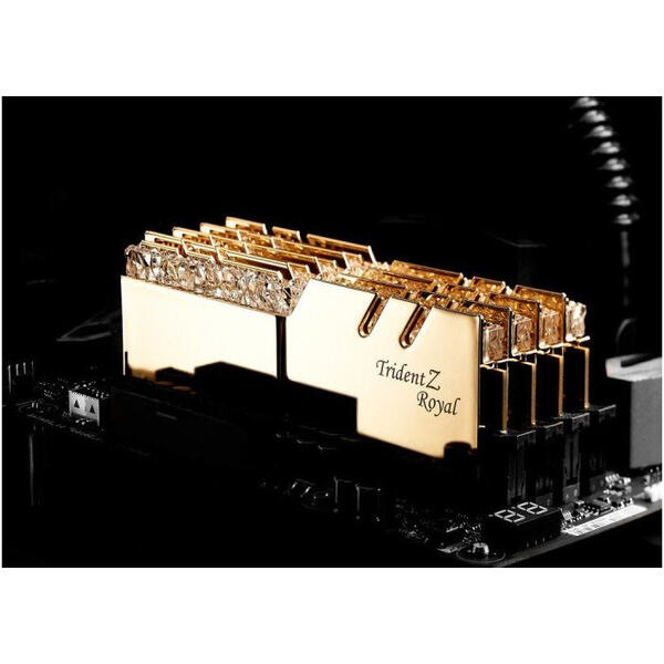 Memorie G.Skill Trident Z Royal RGB Gold 16GB DDR4 4266MHz CL19 1.4v Dual Channel Kit