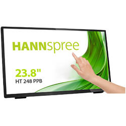 Monitor LED HANNspree HT248PPB, 23.8" FHD Touch, 8 ms, Black, 60 Hz