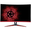 Monitor LED HANNspree Gaming HG324QJB, Curbat, 32 inch 2K, 2 ms, Black-Red, FreeSync, 144Hz