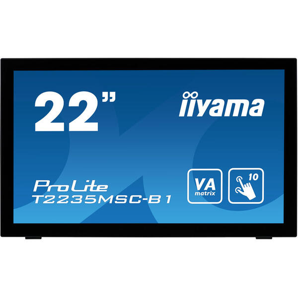 Monitor LED IIyama PROLITE T2235MSC-B1, 21.5 FHD Touch, 6 ms, Black