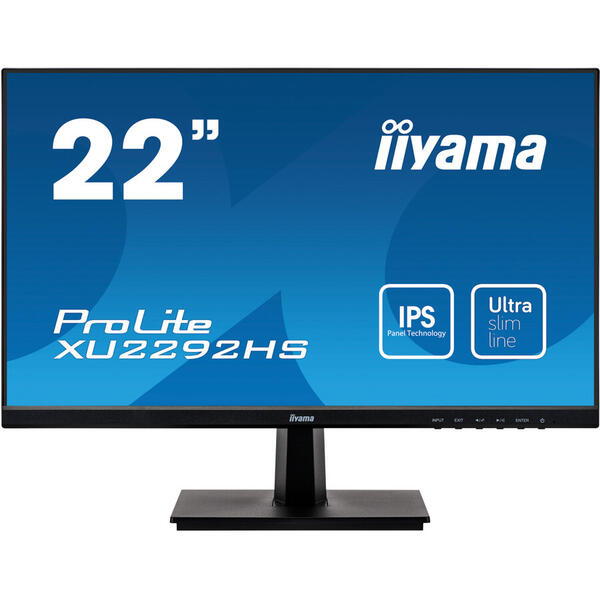 Monitor LED IIyama PROLITE XU2292HS-B1, 21.5" FHD, 4 ms, Black, 75 Hz
