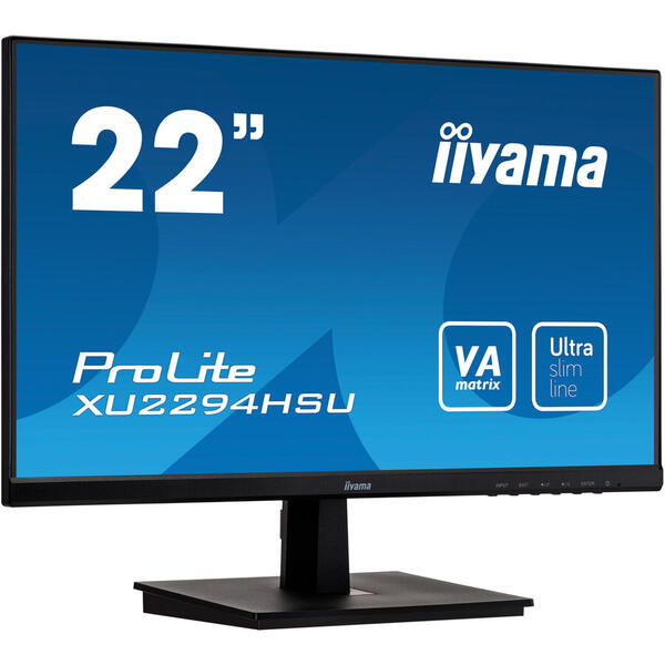 Monitor LED IIyama PROLITE XU2294HSU-B1, 21.5" FHD, 4 ms, Black, 75 Hz