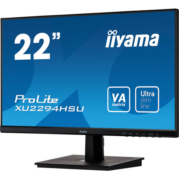 Monitor LED IIyama PROLITE XU2294HSU-B1, 21.5" FHD, 4 ms, Black, 75 Hz
