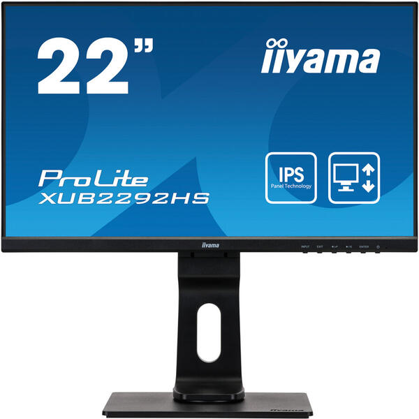 Monitor LED IIyama PROLITE XUB2292HS-B1, 21.5" FHD, 4 ms, Black, 75 Hz