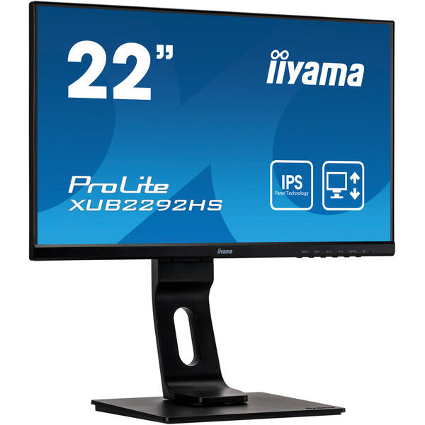 Monitor LED IIyama PROLITE XUB2292HS-B1, 21.5" FHD, 4 ms, Black, 75 Hz