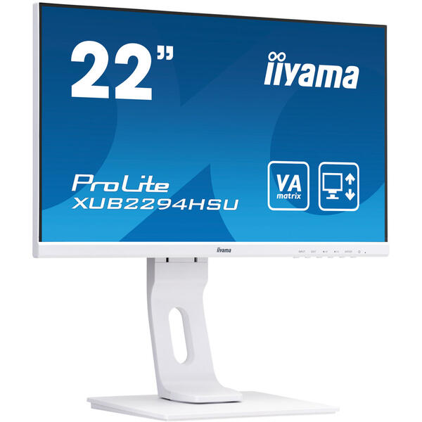 Monitor LED IIyama PROLITE XUB2294HSU-W1, 21.5" FHD, 4 ms, White, 75 Hz