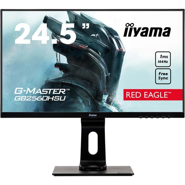 Monitor LED IIyama G-MASTER GB2560HSU-B1, 24.5" FHD, 1 ms, Black, 144 Hz