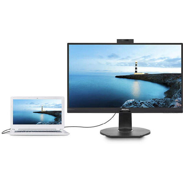 Monitor LED Philips 241B7QUBHEB, 23.8 inch FHD, 5 ms, Black, USB-C, 75Hz