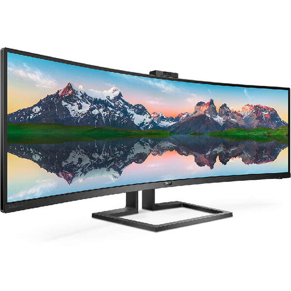 Monitor LED Philips 499P9H, Curbat, 48.8 inch, 5 ms, Black, USB C, 60Hz