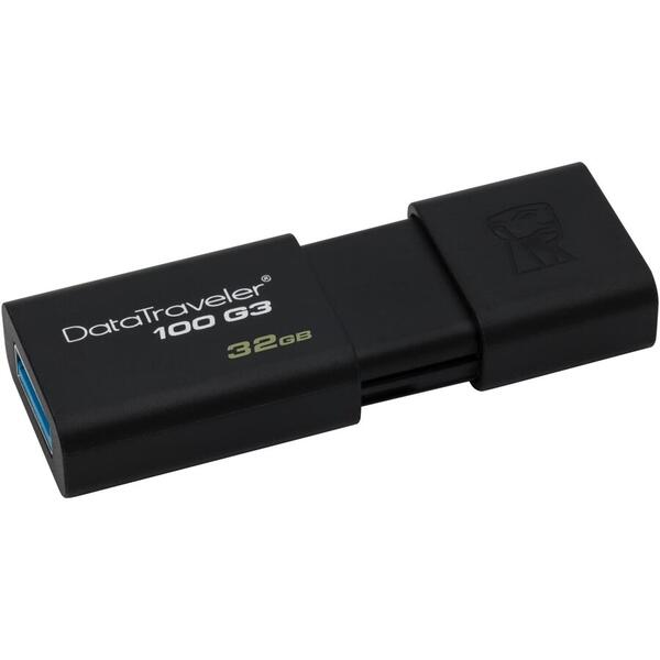 Memorie USB Kingston DataTraveler 100 G3, 32GB, USB 3.0, Black, 3 Pieces