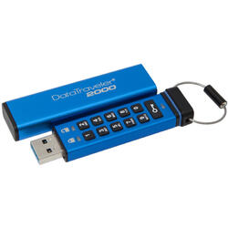 Memorie USB Kingston DataTraveler 2000, 4GB, USB 3.0, Keypad, Blue