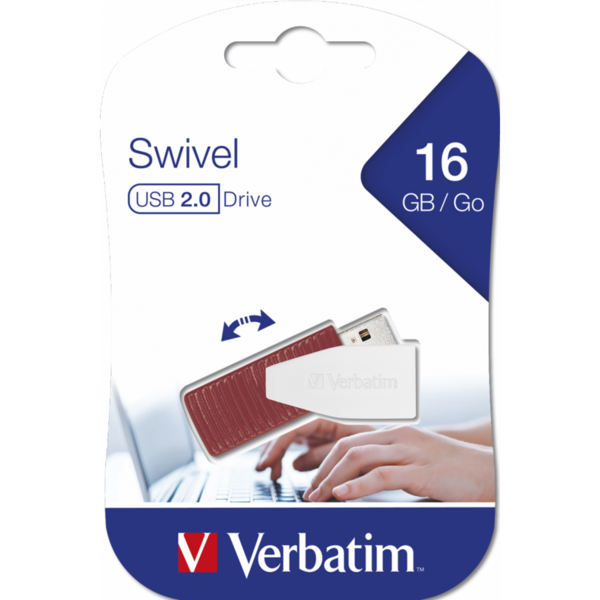 Memorie USB Verbatim Store n Go Swivel, 16GB, USB 2.0, Red