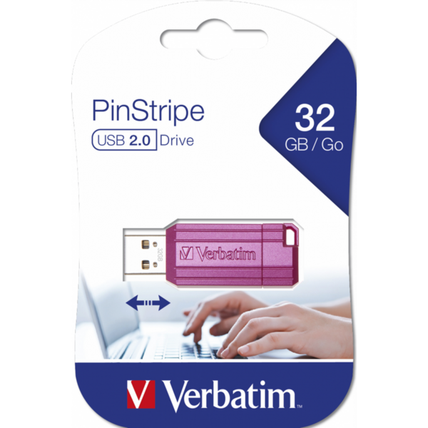 Memorie USB Verbatim PinStripe 32GB, USB 2.0, Pink