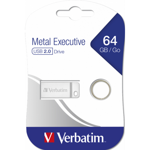 Memorie USB Verbatim Metal Exclusive, 64GB, USB 2.0, Silver