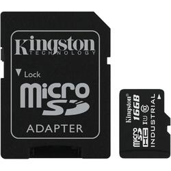 Micro SDHC Industrial, 16GB, Clasa 10, UHS-I + Adaptor SD
