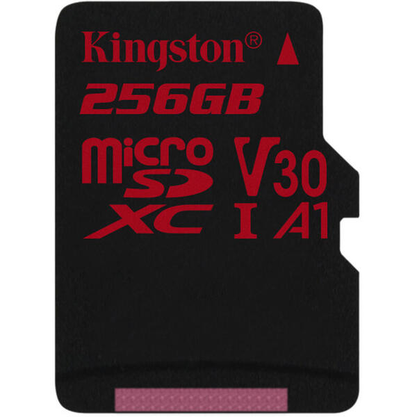 Card Memorie Kingston Micro SDXC Canvas React, 256GB, Clasa 10, UHS-I U3, V30