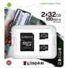 Kingston Micro SDHC Canvas Select Plus 100R, 32GB, Clasa 10, UHS-I + Adaptor, 2 Pieces