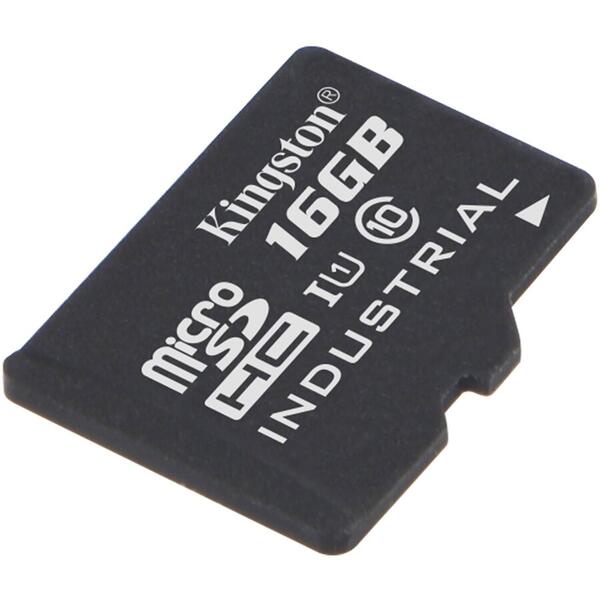 Card Memorie Kingston Micro SDHC Industrial, 16GB, Clasa 10, UHS-I
