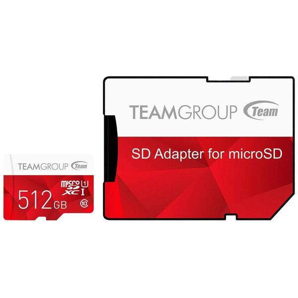 Card Memorie Team Group Micro SDXC, 512GB, Clasa 10, UHS-I U1+ Adaptor