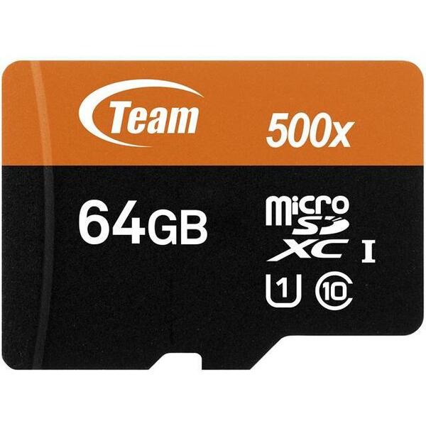 Team Group Micro SDXC, 64GB, Class 10, UHS-I U1 + Adaptor