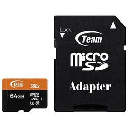 Micro SDXC, 64GB, Class 10, UHS-I U1 + Adaptor