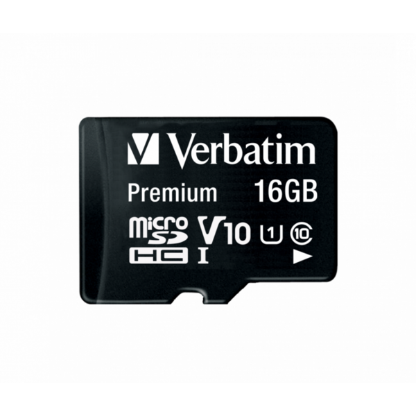 Verbatim Premium U1 Micro SDHC, 16GB, Clasa 10 + Adaptor SD