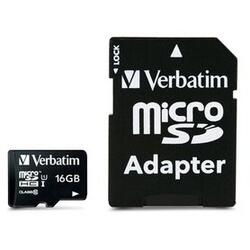 Verbatim Premium U1 Micro SDHC, 16GB, Clasa 10 + Adaptor SD