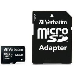 Verbatim Premium U1 Micro SDXC, 64GB, Clasa 10 + Adaptor SD