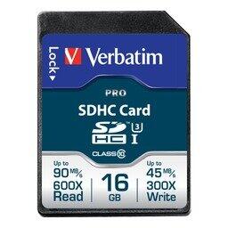Card Memorie Verbatim Pro U3 SDHC, 16GB, Clasa 10, UHS-I U3