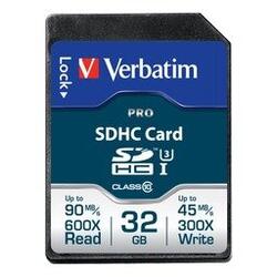 Card Memorie Verbatim Pro U3 SDHC, 32GB, Clasa 10, UHS-I U3