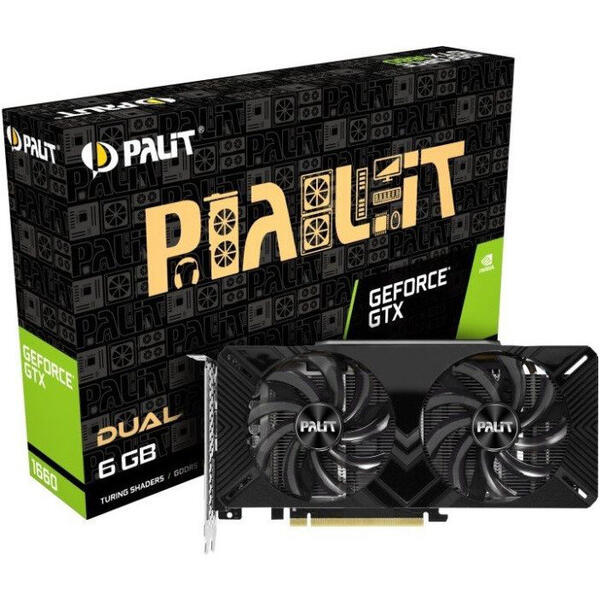 Placa video Palit GeForce GTX 1660 Dual 6GB GDDR5 192-bit