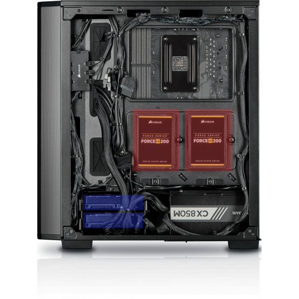 Carcasa Corsair Carbide Series 175R RGB, MiddleTower, Tempered glass, Fara sursa, Negru