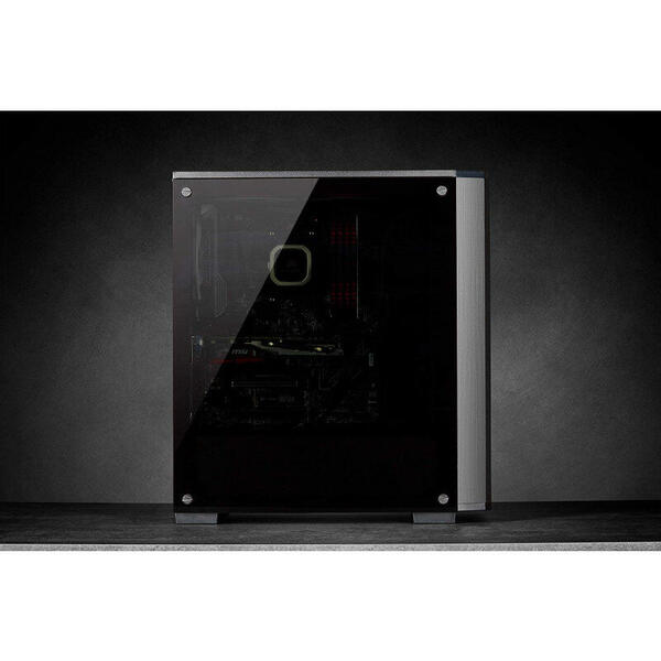 Carcasa Corsair Carbide Series 175R RGB, MiddleTower, Tempered glass, Fara sursa, Negru