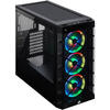 Carcasa Corsair iCUE 465X RGB, MiddleTower, Tempered Glass, Fara sursa, Negru