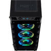 Carcasa Corsair iCUE 465X RGB, MiddleTower, Tempered Glass, Fara sursa, Negru