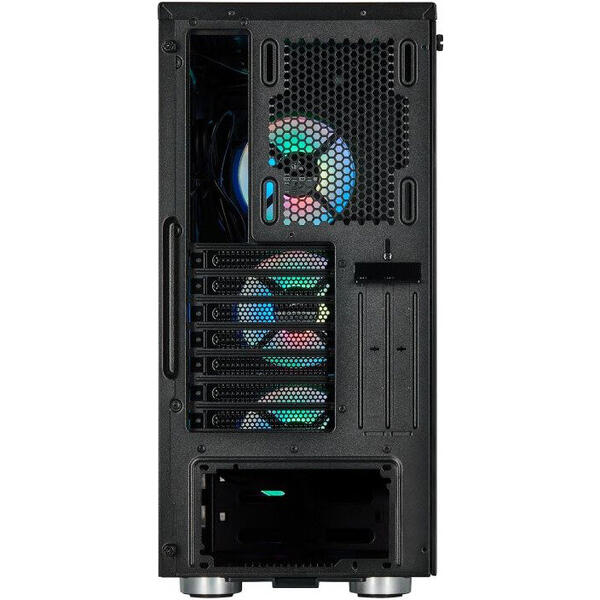 Carcasa Corsair iCUE 465X RGB, MiddleTower, Tempered Glass, Fara sursa, Negru