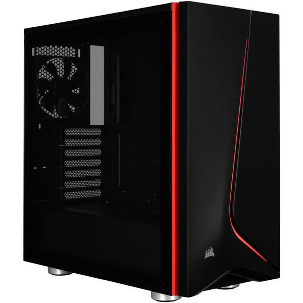 Carcasa Corsair Carbide Series Spec-06 Black, MiddleTower, Tempered glass, Fara sursa